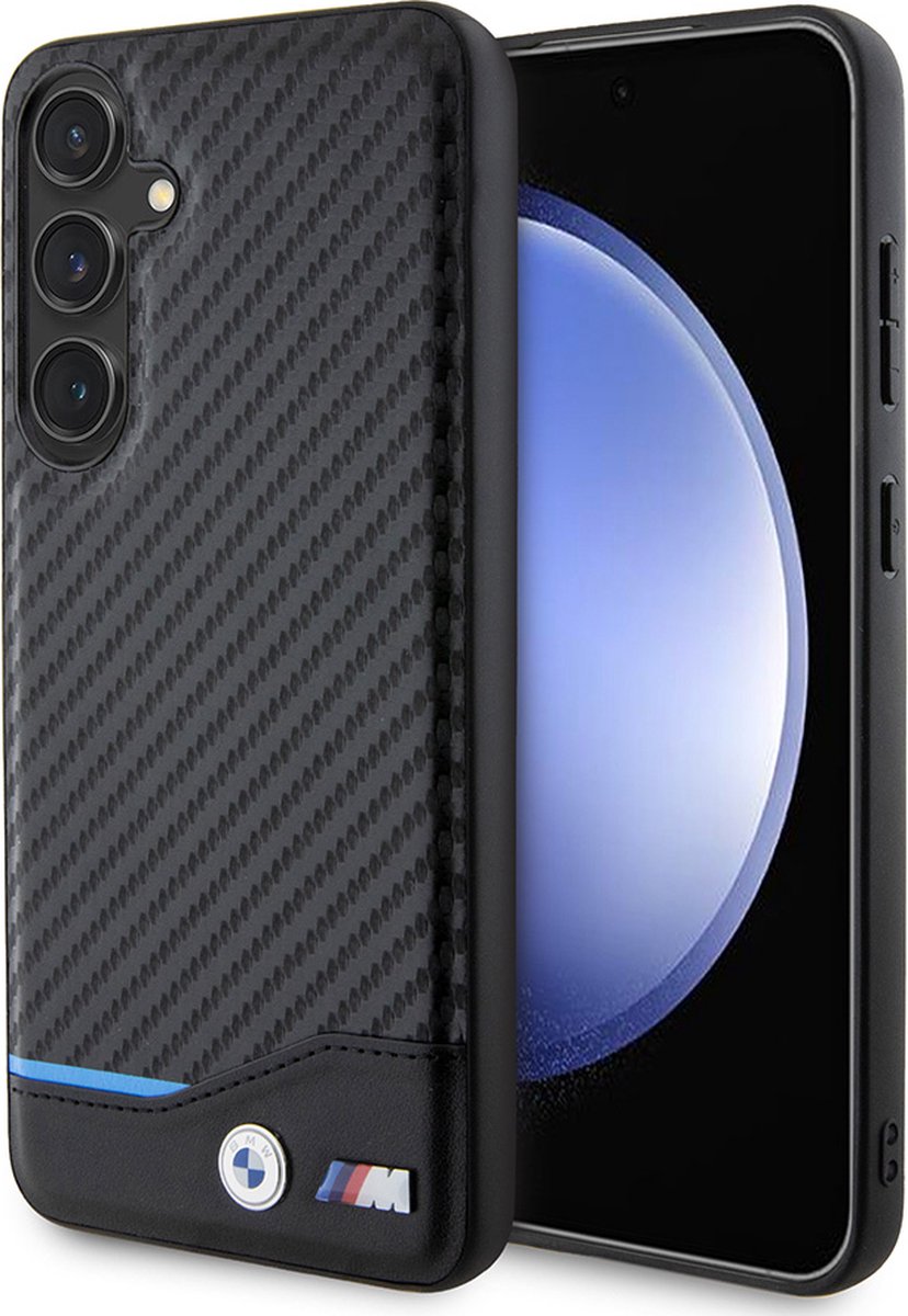 BMW Backcase hoesje geschikt voor Samsung Galaxy S24 - Effen Zwart - Kunstleer