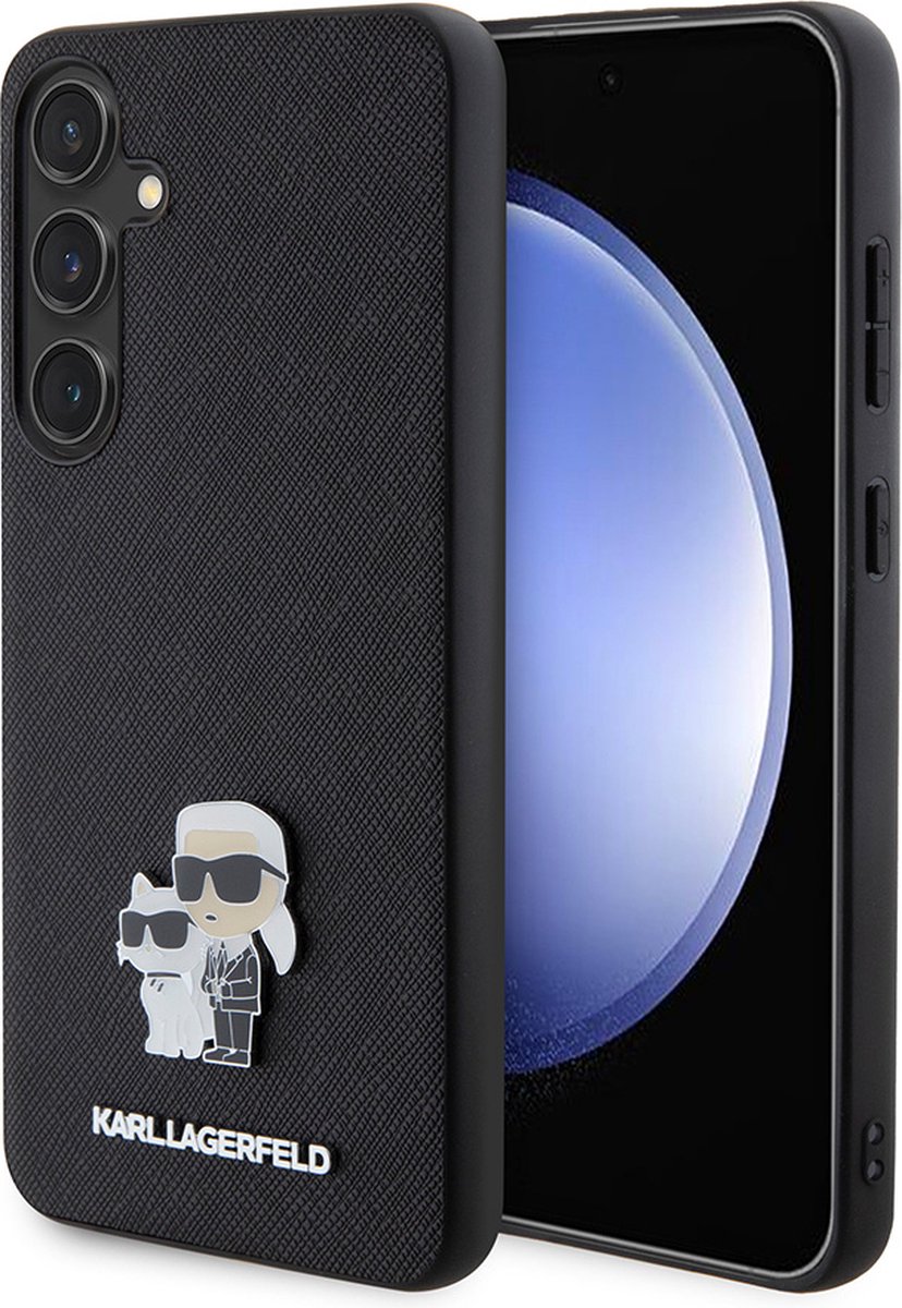 Karl Lagerfeld Backcase hoesje geschikt voor Samsung Galaxy S24+ - Effen Zwart - Kunstleer