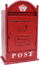 Wandgemonteerde vintage metalen brievenbus 9 "x 5,9" x 14 "rustiek rood