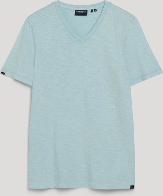 V-Neck Slub Short Sleeve T-Shirt POWDER BLUE (M1011889A - 08G)