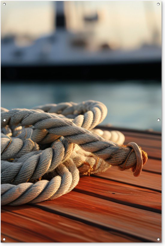 Étagère murale en forme de bateau - décoration maritime - bois - 62 cm