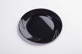 Crystal bord rond zwart 19,5 cm reusable vaatwasserbestendig 12 stuks
