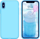 Solid hoesje Soft Touch Liquid Silicone Flexible TPU Cover - Geschikt voor: iPhone XS Max - Lichtblauw