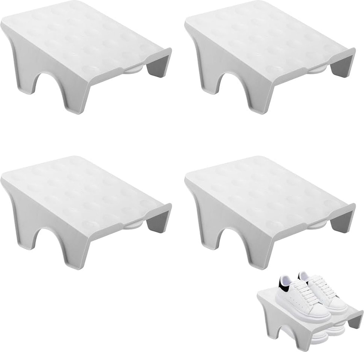 Schoenenvakken, organisator, 4 stuks, antislip schoenenorganizer