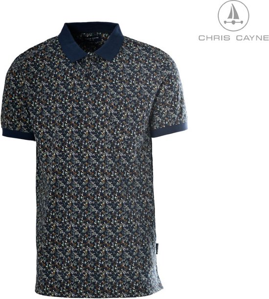 Polo homme Chris Cayne - polo homme - 3113 - imprimé marine - manches courtes - taille XL