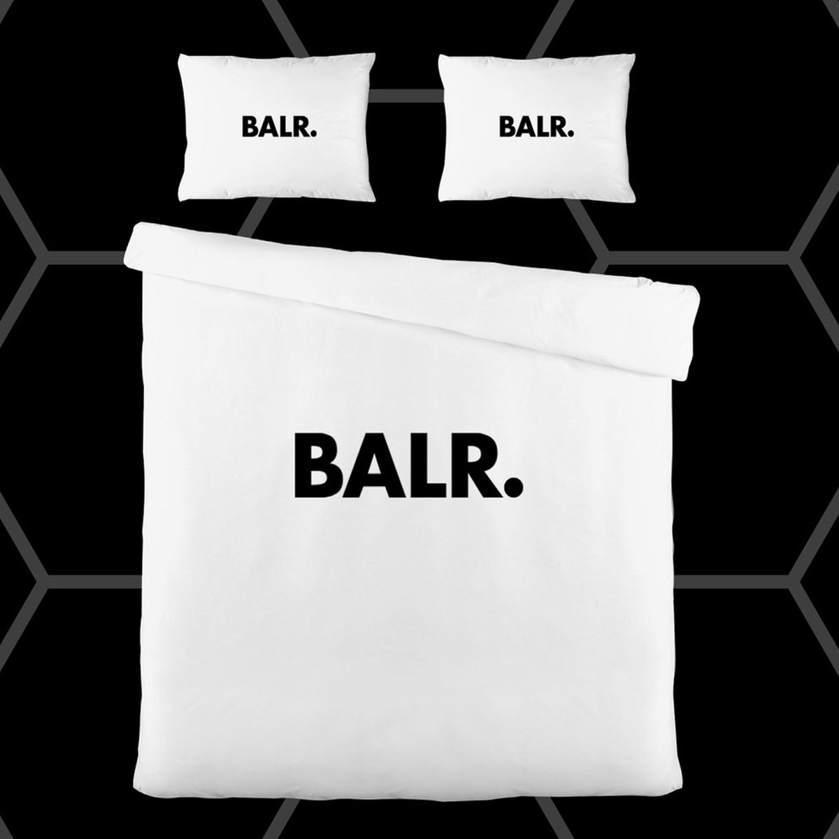 BALR. - Balr dekbedovertrek - 100% katoen - Wit - 240x220cm - Lits Jumeaux + Kussenslopen
