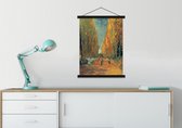 Porte-affiche avec affiche 90x120 cm - Affiche scolaire - Champs Elysées - Vincent van Gogh - Affiche textile - Lattes noires