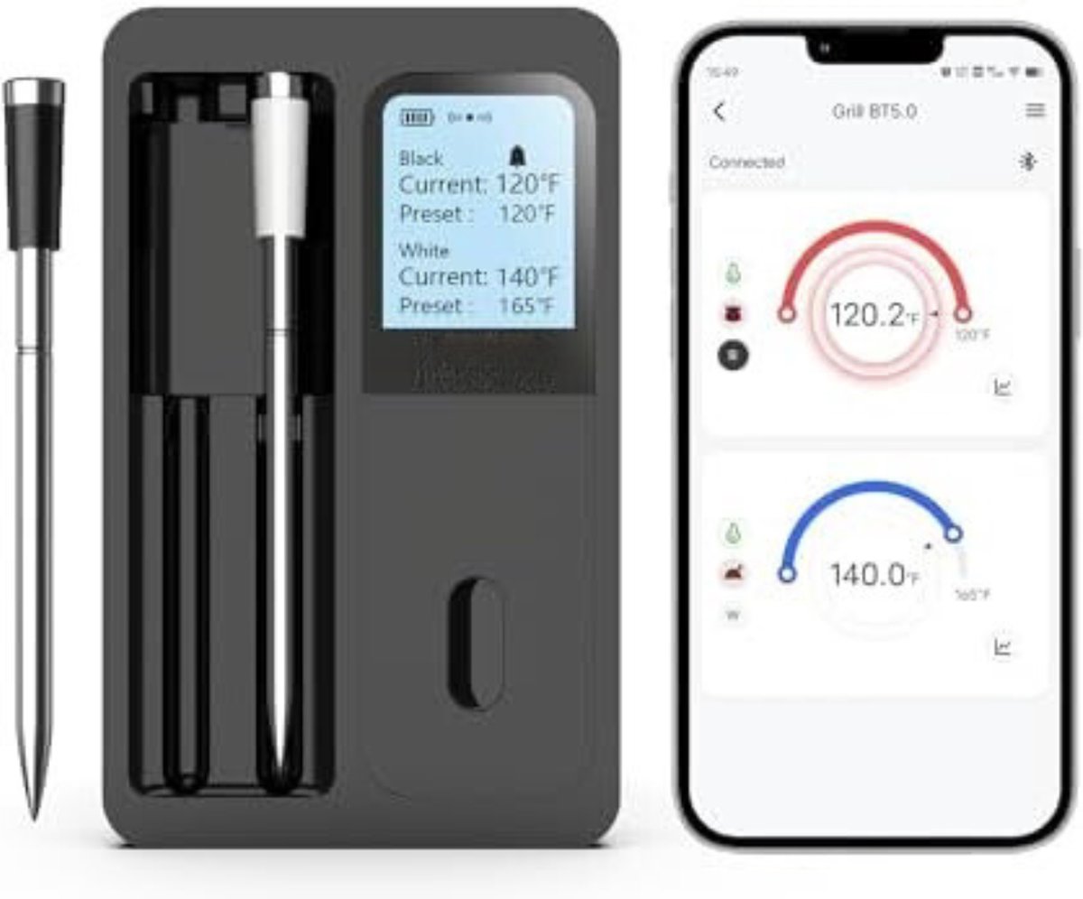 Vleesthermometer Bluetooth Vleesthermometer Digitaal Vleesthermometer Draadloos Vleesthermometer Oven Vleesthermometer met App