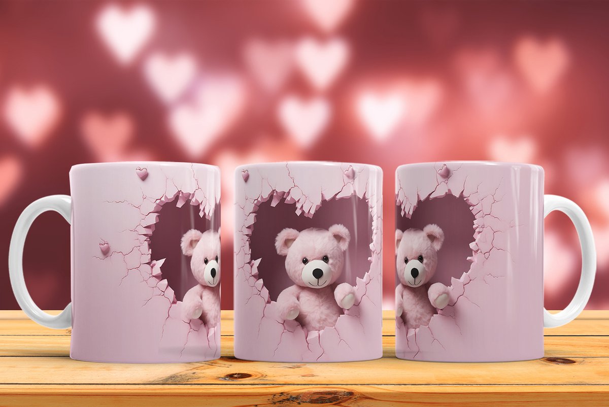 Mok Bear-Teddy love Valentine's Day / Liefde beertje-Teddy Valentijnsdag