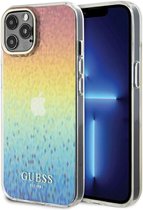 Guess IML Faceted Mirror Disco Iridescent Back Case - Geschikt voor Apple iPhone 12/12 Pro (6.1") - Rainbow