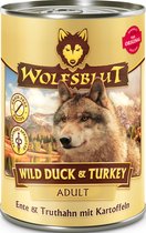 6x Wolfsblut Adult Wild Eend & Kalkoen Hondenvoer 395 gr