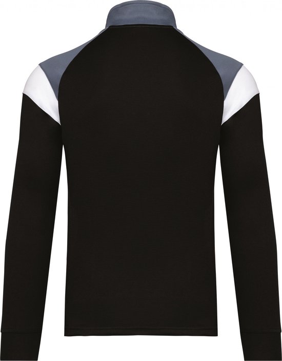 SportSweatshirt Kind 12/14 years (12/14 ans) Proact 1/4-ritskraag Lange mouw Black / sporty grey 100% Polyester