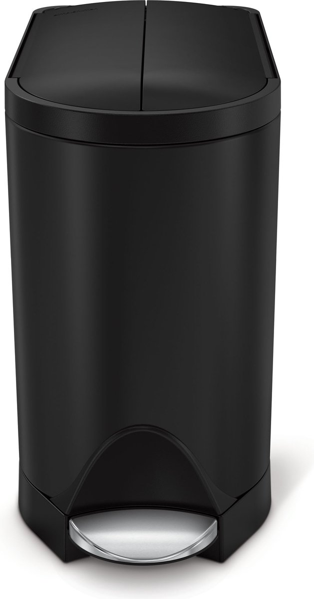 Simplehuman - Prullenbak Butterfly 10 liter - Zwart - Roestvast Staal