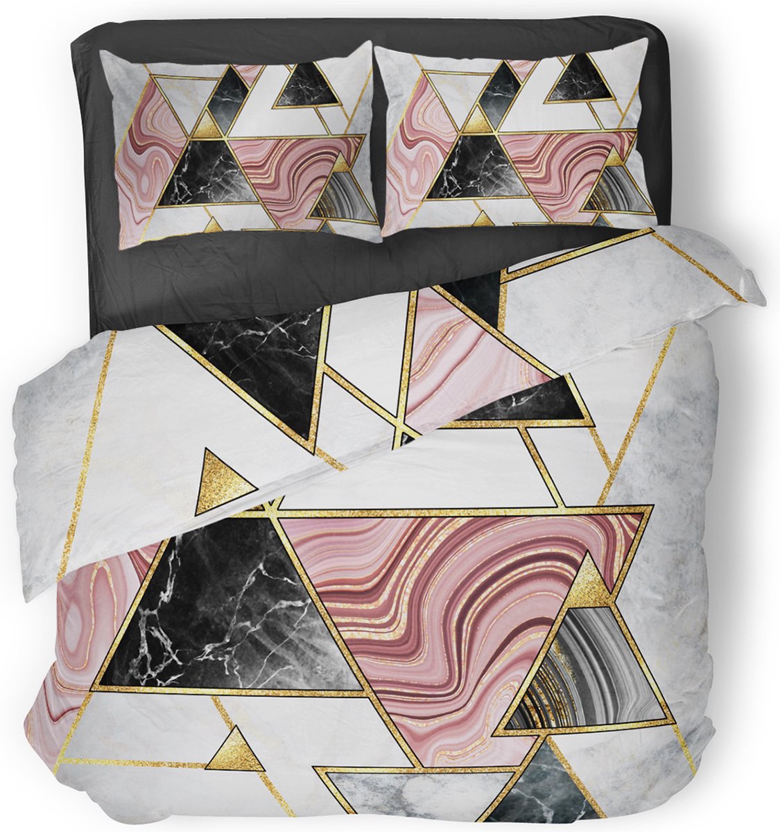 Eleganzzz Dekbedovertrek Geometric - Multi - Dekbedovertrek 240x200/220cm - Micropercal - Lits Jumeaux - Dekbedovertrekken - Geometrisch Dekbedovertrek
