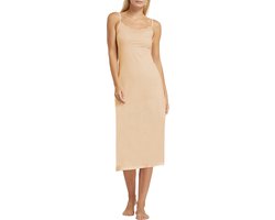 Foto: Onderjurk met kant dames bamboe viscose beige lang 120cm maat xxl 3xl eu 44