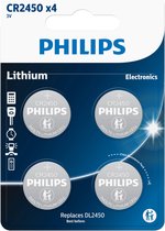 Philips CR2450 Lithium Knoopcel Batterij 4 Stuks