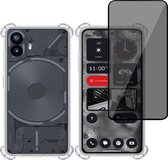 Coque + Film de Protection d'Écran Privé adapté à Nothing Phone 2 – Tempered Glass Privacy - Coque Transparente