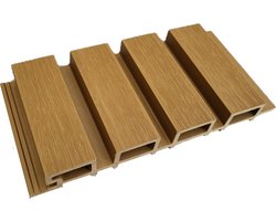 Composiet gevelbekleding - Hout composiet - Wandbekleding voor buiten - buitenpanelen - wandpanelen - sample - Kleur TEAK - sample stuk 10cm
