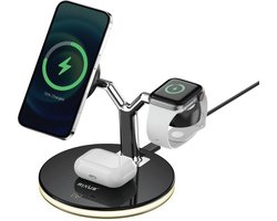 Rixus 3-1 Wireless Charging Dock3-in-1 Draadloze Oplader (15W snellader) - Opvouwbaar - Geschikt voor iPhone & Android Smartphones - Geschikt voor Apple iWatch Airpods Galaxy Buds - Draadloos Qi Station - GSM Lader - Samsung - Android