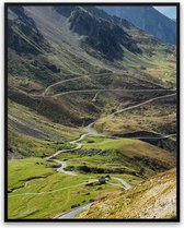 Tourmalet Fotolijst met glas 40 x 50 cm - Prachtige kwaliteit - Berg - Frankrijk - Wielrennen - Canvas - Natuur - Foto op hoge kwaliteit uitgeprint
