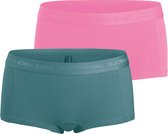 Björn Borg - Meisjes - Minishort Cotton Stretch 2-Pack - Groen/Roze - Maat 110-116
