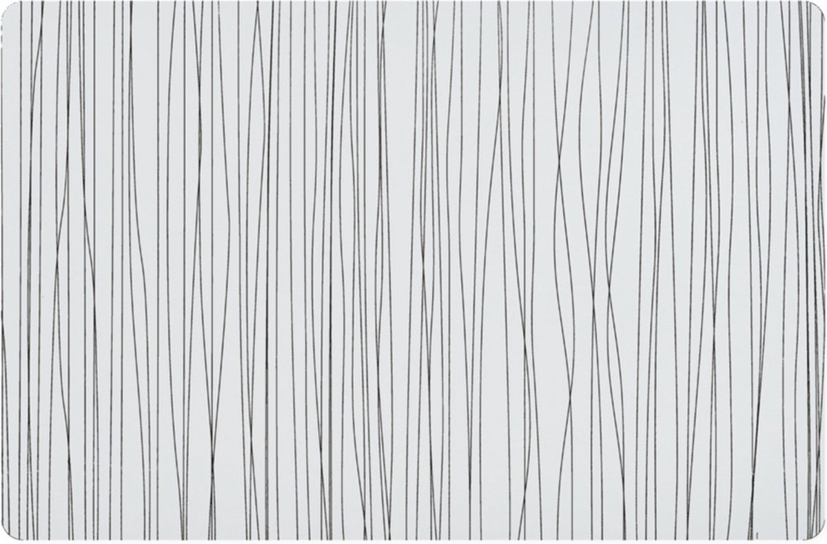Zeller tafel placemats - 2x - gevlochten - metallic wit - rechthoekig - 30 x 45 cm