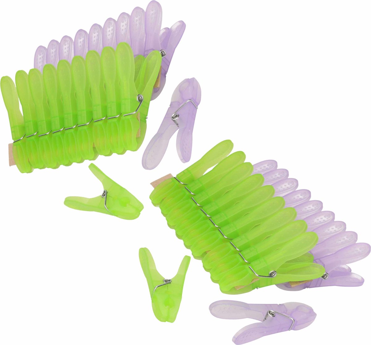 Goedkoopste 60x Grote wasknijpers / wasspelden kunststof met metalen veer van 8.5 cm - huishoudelijke producten - knijpers