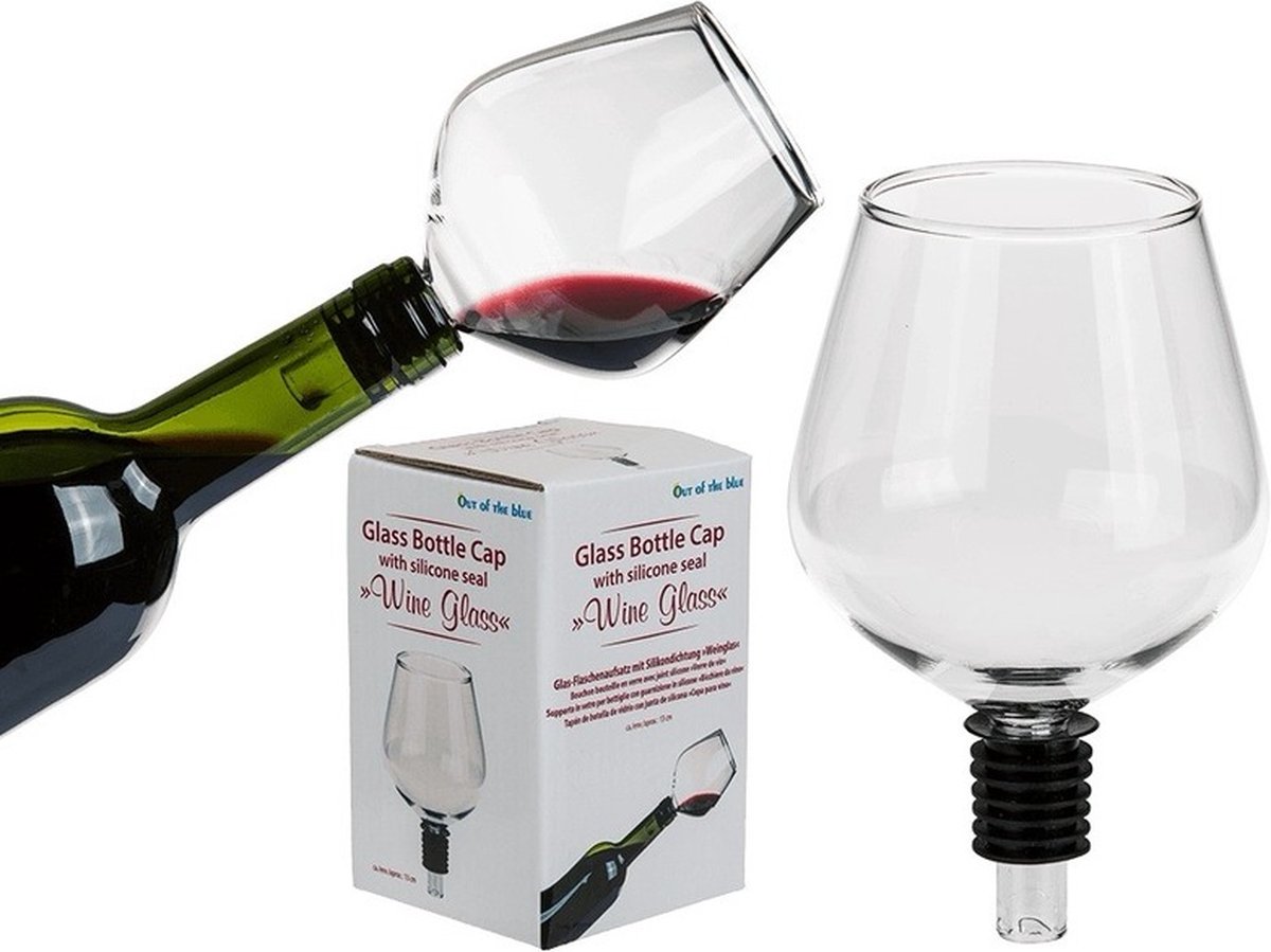 Wijnfles schenkdop wijnglas vorm - gadget/funkado - drank/moederdag - Merkloos