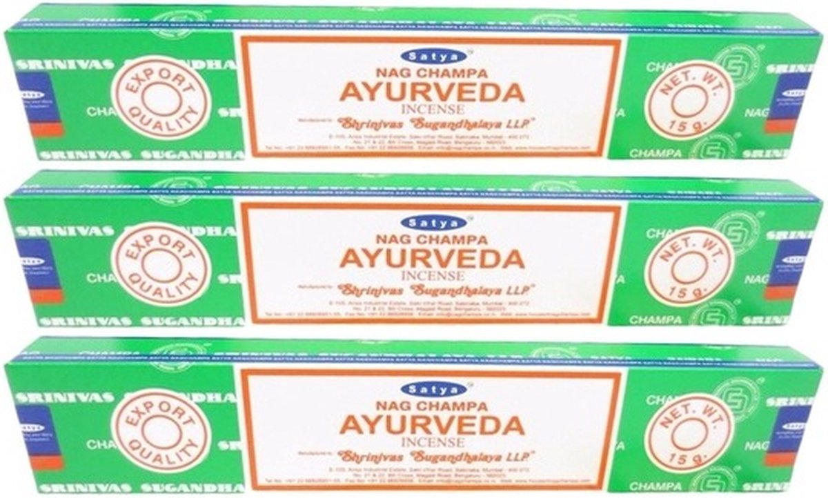 3x Nag Champa wierook Ayurveda 15 gram