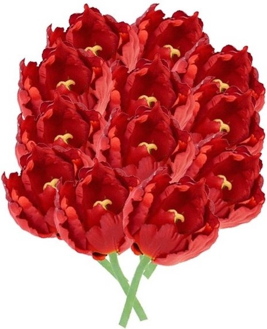 12x Rode tulp 25 cm - kunstbloemen
