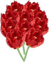 10x Tulipe rouge 25 cm - fleurs artificielles