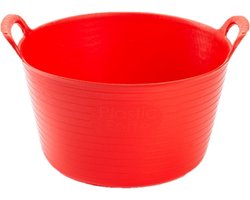 Plasticforte flexibele emmer/kuip - 2x - rood - kunststof - rond - 56 liter - 60 x 53 x 38 cm - wasmanden - tuinafval - speelgoed