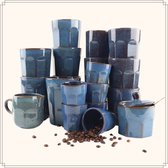 OTIX Koffiekopjes - zonder oor - met Roomstel - Set 20-delig - Cappuccino - Latte macchiato - en Espresso - Mokken - BLUETT
