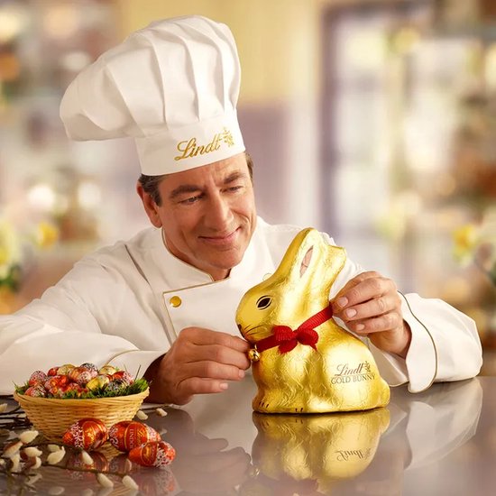 Lindt GOLD BUNNY XL Chocolade Paashaas 500 gram - Pasen cadeau - Melkchocolade - 30 cm hoog - Extra groot - Paasdecoratie