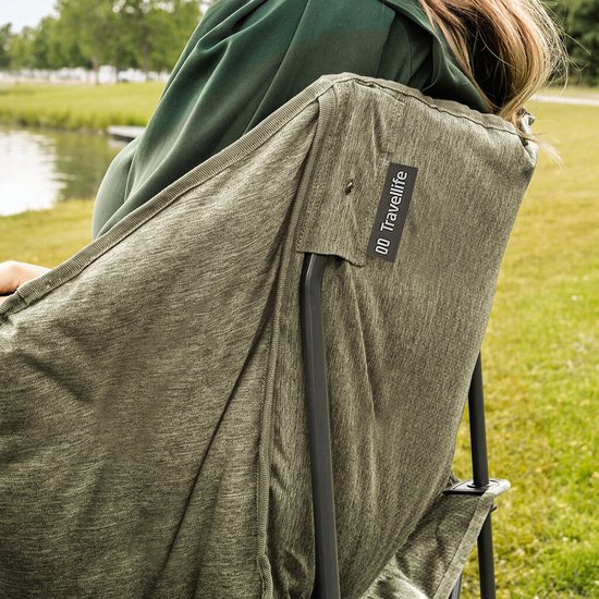 Travellife Lago Campingstoel Cross Moss Green - Comfortabele vulling - Water- en uv-bestendig - Inclusief draagtas van Travellife — afbeelding 2