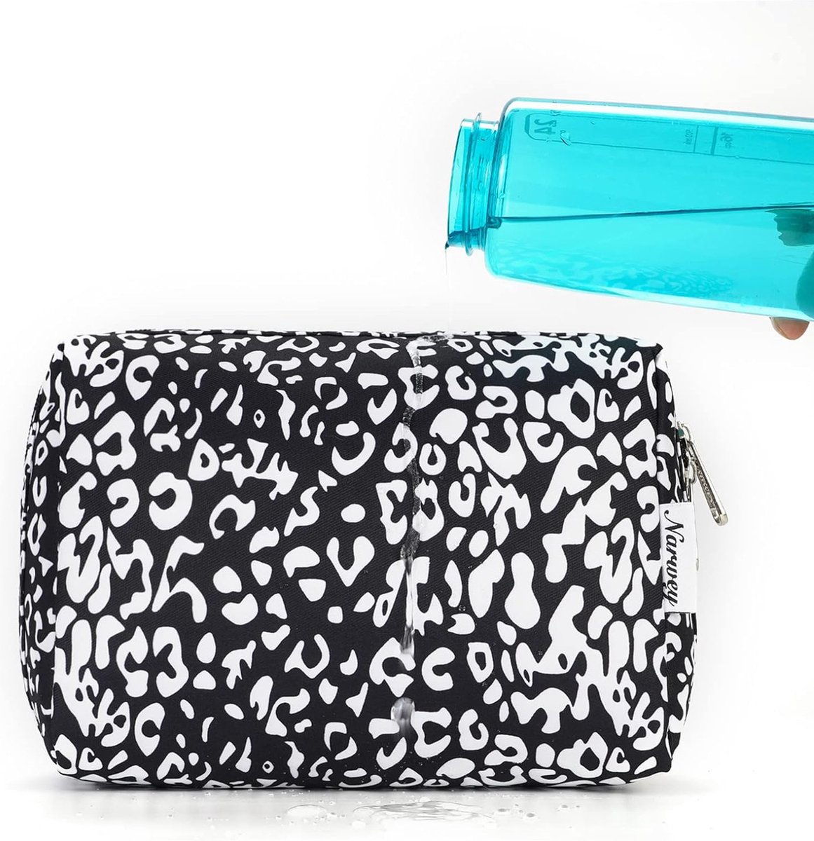 Make-up tas - Toilettas - Voor dames - Zwarte Luipaard - Groot