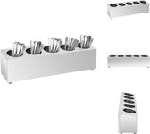 vidaXL Bestekhouder | Tafelorganizer - 63 x 15 x 18 cm - Roestvrij staal - Bestekset