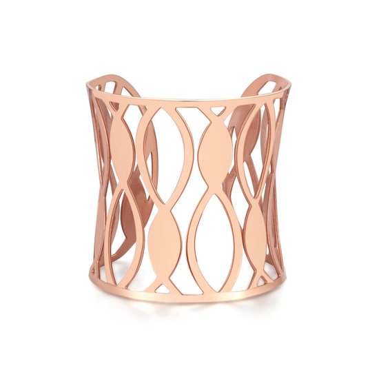 Twice As Nice Armband in rosé edelstaal, bangle, ellipsen 6 cm