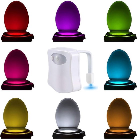 Éclairage de cuvette de toilette - Lumière de siège de toilette - Multicolore - Lampe de nuit de Toilettes - LED - Détecteur de mouvement