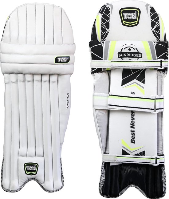 SS Ton Power Plus Lichtgewicht Cricket Slagbeschermers (Heren - RH) | Meerkleurig | Unisex Jeugd | Materiaal: PVC | PVC van Goede Kwaliteit aan de Voorkant | Katoenvulling in Balken | Verticale Boosters | Middelbrede Riemen