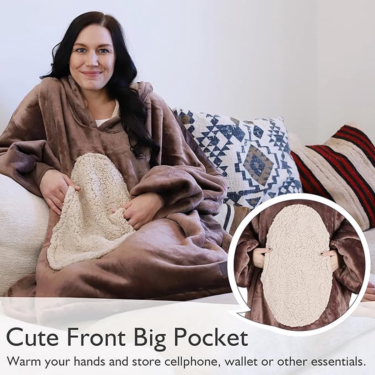 Luxe knuffeltrui hoodiedeken
