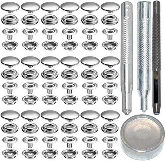 10 Stuks - Met De Hand Genaaide Drukknopen - Onzichtbare Knopen Metalen Jasdrukknopen Koperen Wollen Jasdrukknopen Voor Het Naaien Van Kleding 15 Mm Zilver
