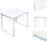 vidaXL Table de camping - Pliante - 80 x 60 x 70 cm - Capacité de charge 30-50 kg - Bord de table en aluminium - Plateau en MDF - Pieds en acier - Accessoire de chaise de camping