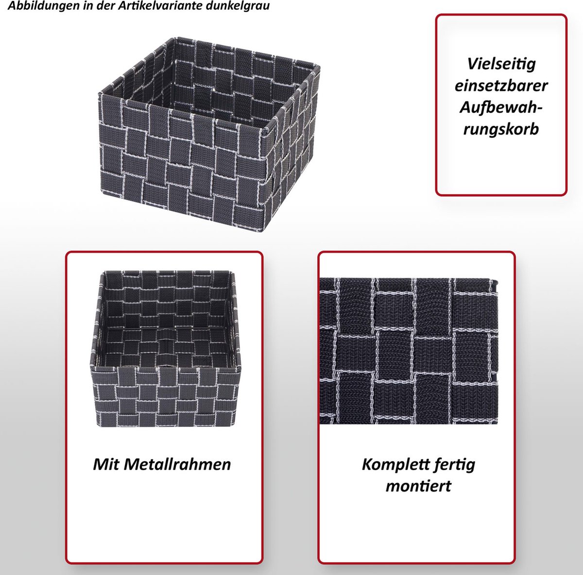 JAKE set van 2 opbergmanden - Zwart - Decoratie