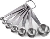 Cuillères à mesurer en acier inoxydable 18/8, 7 pièces, cuillères à mesurer en métal pour couteaux de cuisson, rations de séchage et liquides, passent au lave-vaisselle, bon outil de cuisine