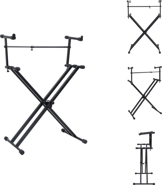 vidaXL Keyboardstandaard met Krukje Verstelbaar Keyboard Piano Standaard Kruk vidaXL Keyboardstandaard met Krukje Verstelbaar Keyboard Piano Standaard Kruk