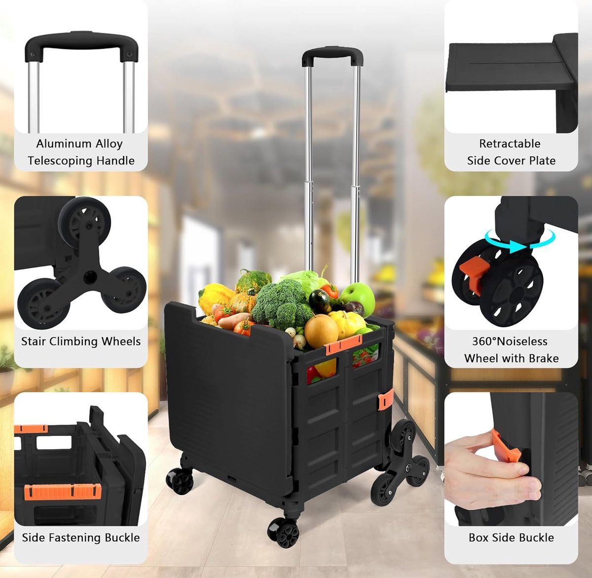 Opvouwbare trolley - Boodschappentrolley kopen