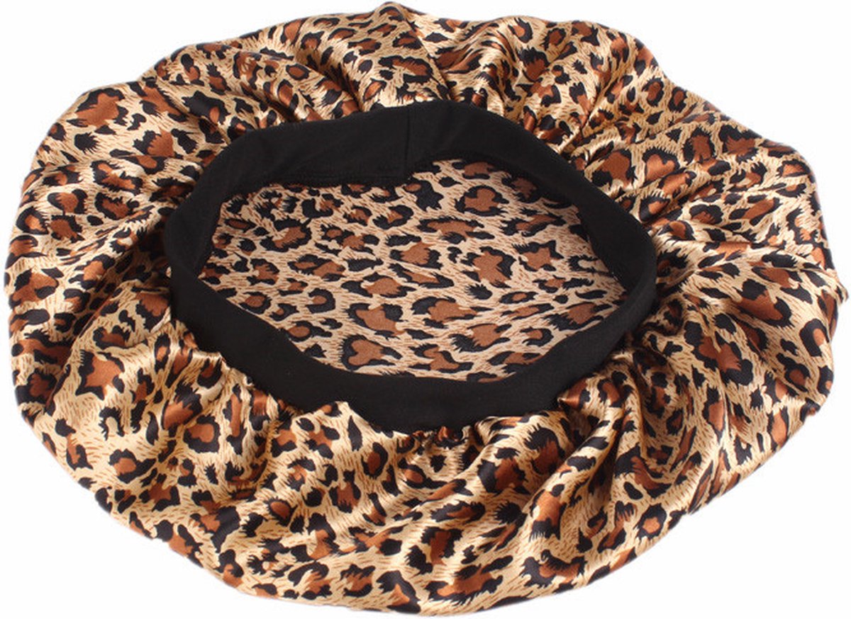 Leopard print Satijnen Slaapmuts AfricanFabs® / Hair Bonnet / Haar bonnet van Satijn / Satin bonnet / Afro nachtmuts voor slapen