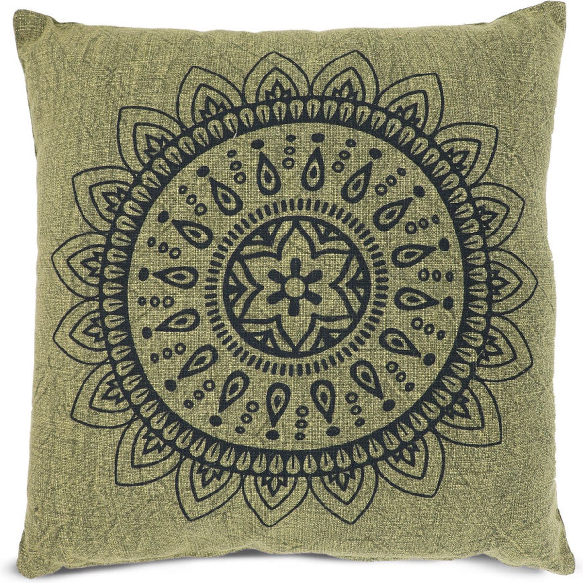Sizo Handmade Kussen Mandala 45 x 45 cm - Olive