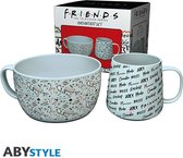 FRIENDS - Doodle - Ontbijtset   Bowl 850ml & mug 380ml